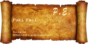Paki Emil névjegykártya